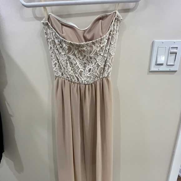 Strapless, lacey, high low dress - Picture 2 of 6